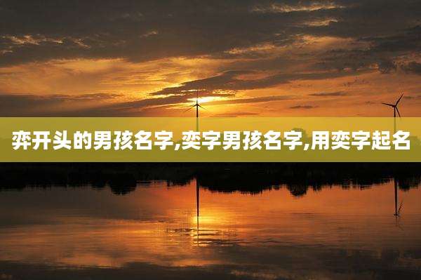 弈开头的男孩名字,奕字男孩名字,用奕字起名