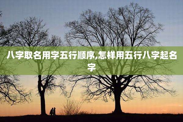 八字取名用字五行顺序,怎样用五行八字起名字