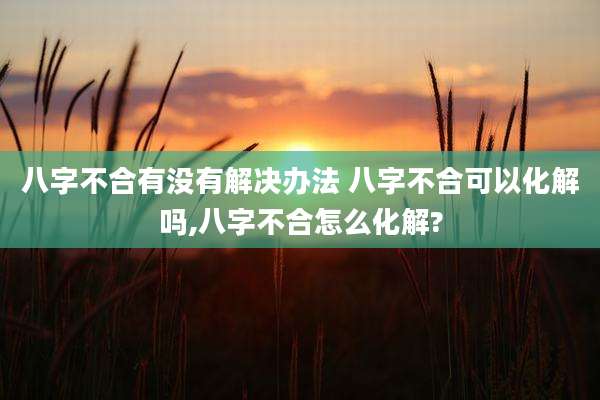 八字不合有没有解决办法 八字不合可以化解吗,八字不合怎么化解?