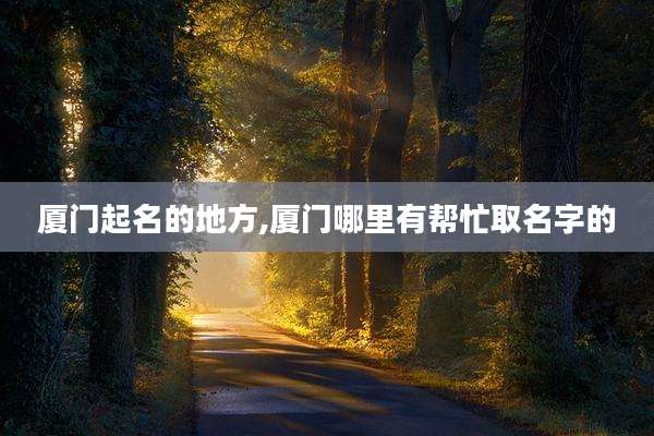 厦门起名的地方,厦门哪里有帮忙取名字的