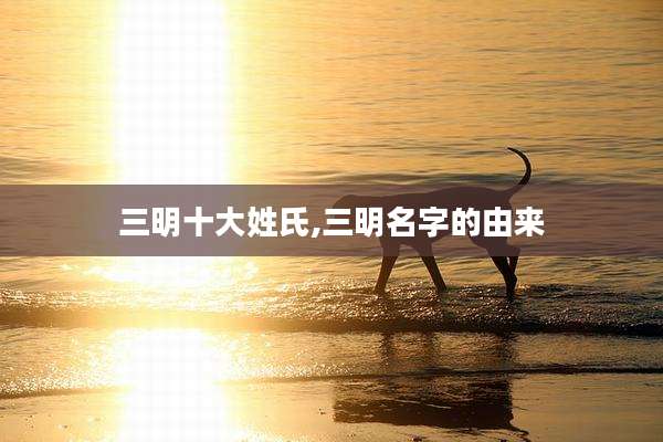 三明十大姓氏,三明名字的由来