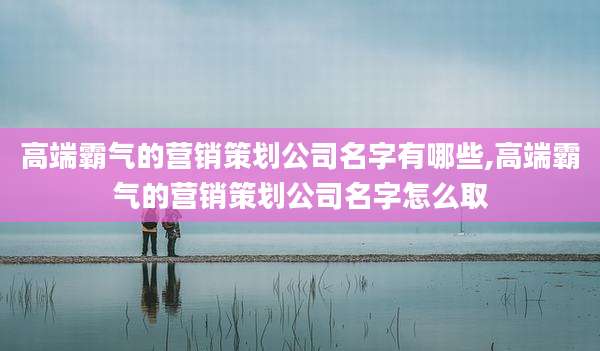 高端霸气的营销策划公司名字有哪些,高端霸气的营销策划公司名字怎么取