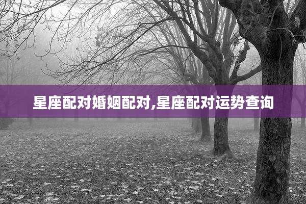 星座配对婚姻配对,星座配对运势查询