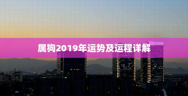 属狗2019年运势及运程详解