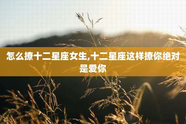 怎么撩十二星座女生,十二星座这样撩你绝对是爱你
