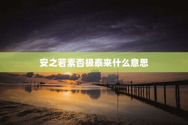 安之若素否极泰来什么意思