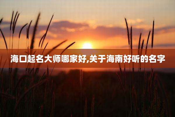 海口起名大师哪家好,关于海南好听的名字