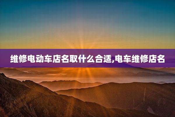维修电动车店名取什么合适,电车维修店名