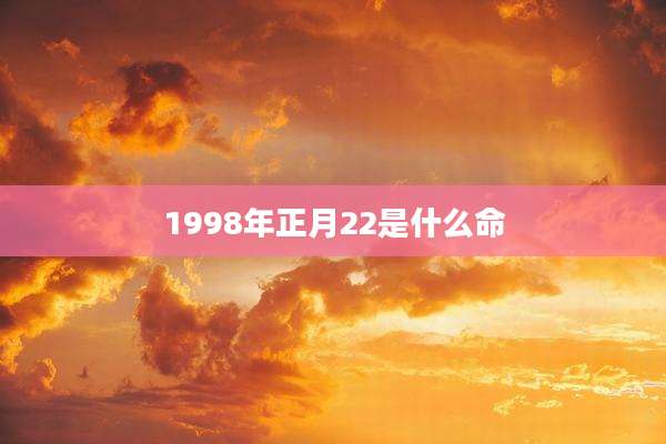 1998年正月22是什么命