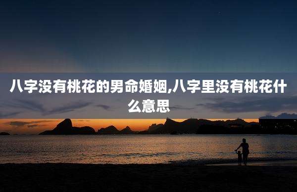 八字没有桃花的男命婚姻,八字里没有桃花什么意思