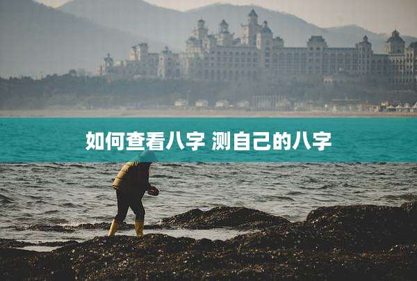 如何查看八字 测自己的八字