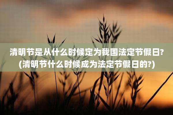 清明节是从什么时候定为我国法定节假日?(清明节什么时候成为法定节假日的?)