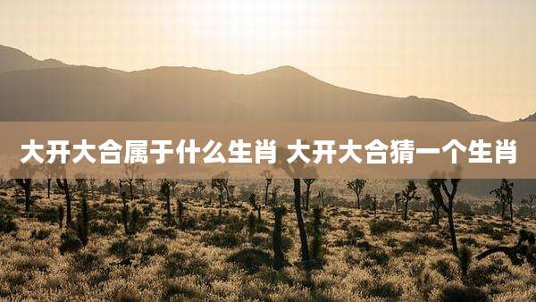 大开大合属于什么生肖 大开大合猜一个生肖