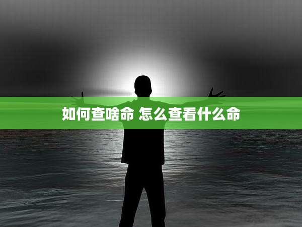 如何查啥命 怎么查看什么命