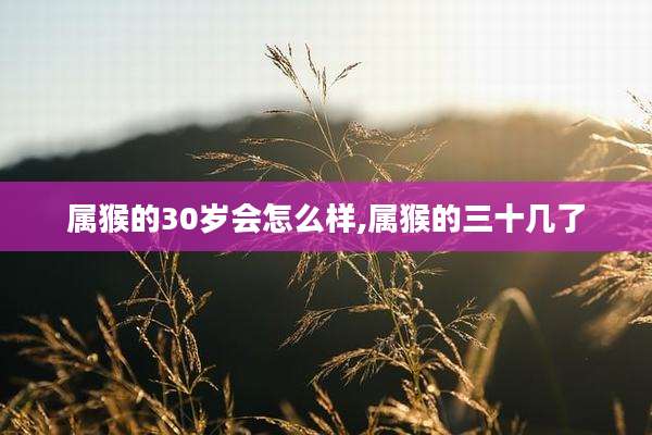 属猴的30岁会怎么样,属猴的三十几了