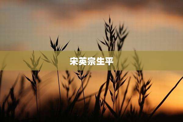 宋英宗生平