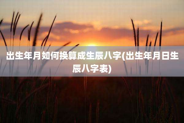 出生年月如何换算成生辰八字(出生年月日生辰八字表)