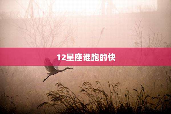 12星座谁跑的快