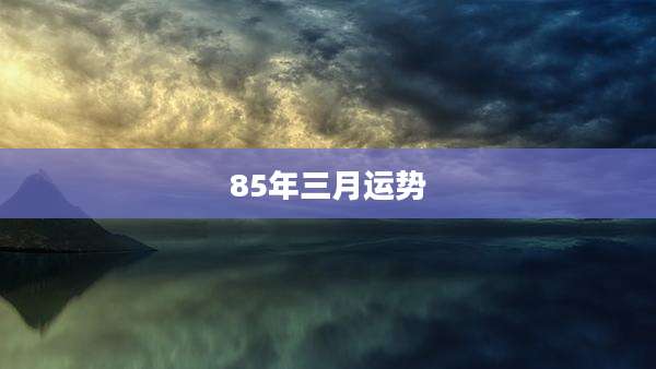 85年三月运势