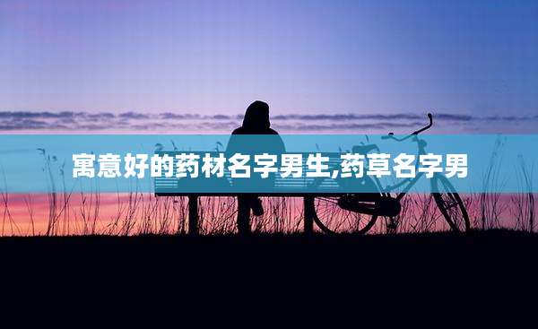 寓意好的药材名字男生,药草名字男
