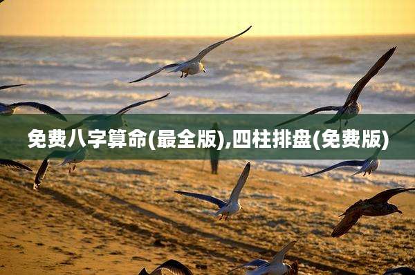 免费八字算命(最全版),四柱排盘(免费版)