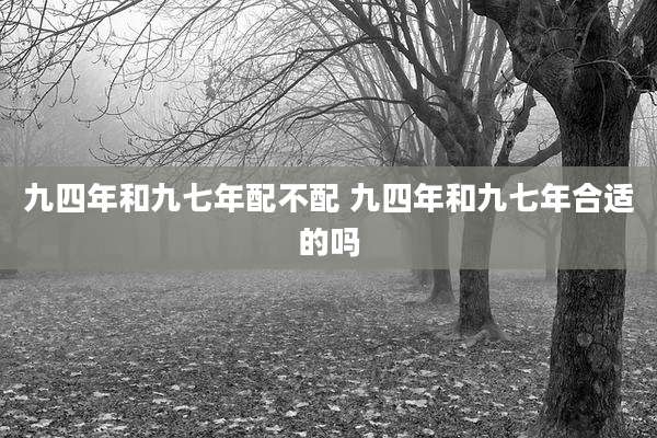 九四年和九七年配不配 九四年和九七年合适的吗