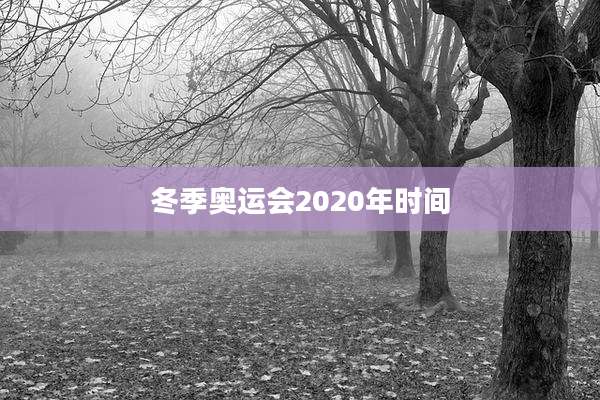 冬季奥运会2020年时间
