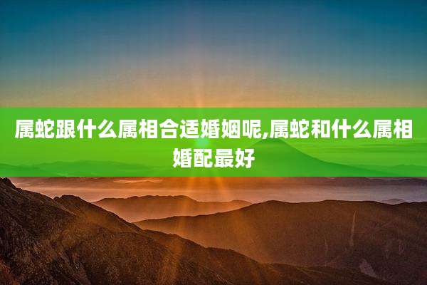 属蛇跟什么属相合适婚姻呢,属蛇和什么属相婚配最好