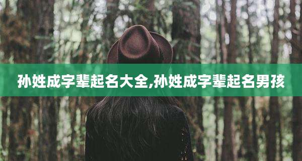 孙姓成字辈起名大全,孙姓成字辈起名男孩