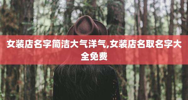 女装店名字简洁大气洋气,女装店名取名字大全免费