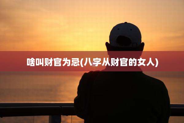 啥叫财官为忌(八字从财官的女人)