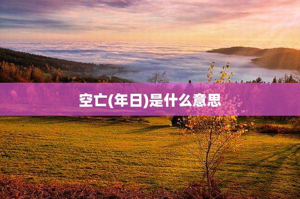 空亡(年日)是什么意思