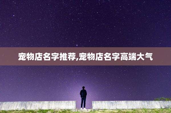 宠物店名字推荐,宠物店名字高端大气