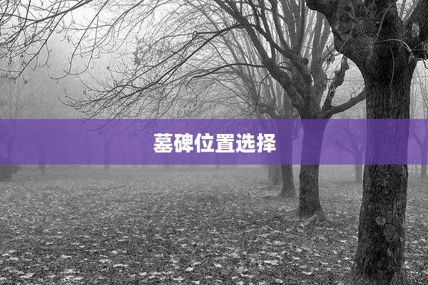 墓碑位置选择