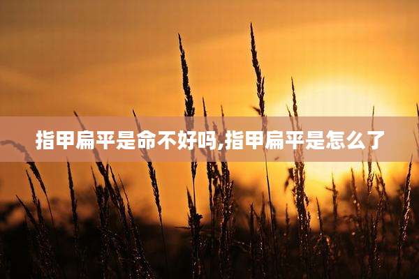 指甲扁平是命不好吗,指甲扁平是怎么了