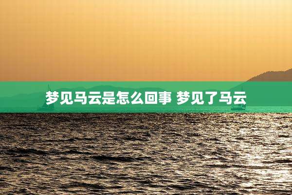 梦见马云是怎么回事 梦见了马云