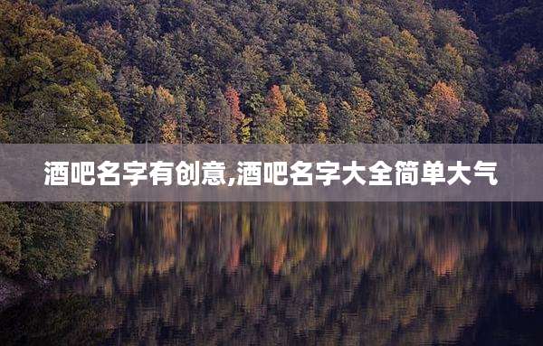 酒吧名字有创意,酒吧名字大全简单大气