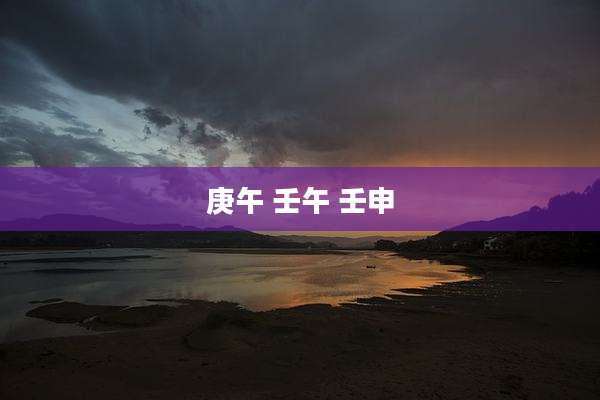 庚午 壬午 壬申