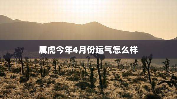属虎今年4月份运气怎么样