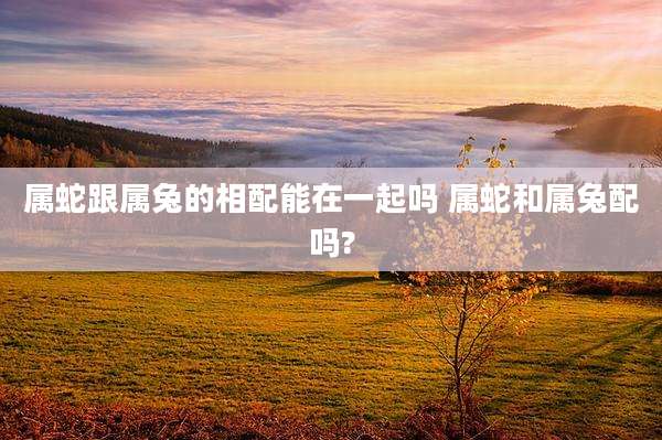 属蛇跟属兔的相配能在一起吗 属蛇和属兔配吗?