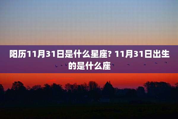 阳历11月31日是什么星座? 11月31日出生的是什么座