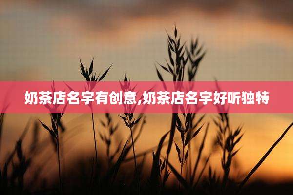 奶茶店名字有创意,奶茶店名字好听独特
