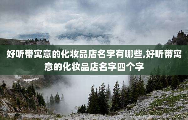 好听带寓意的化妆品店名字有哪些,好听带寓意的化妆品店名字四个字