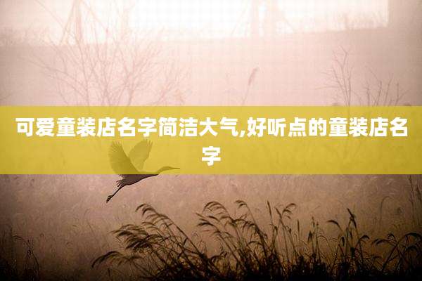 可爱童装店名字简洁大气,好听点的童装店名字