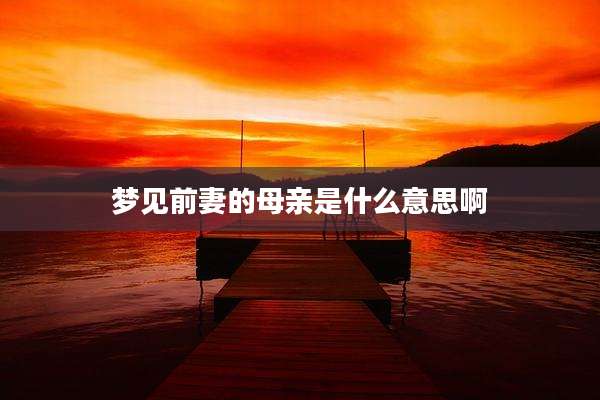 梦见前妻的母亲是什么意思啊