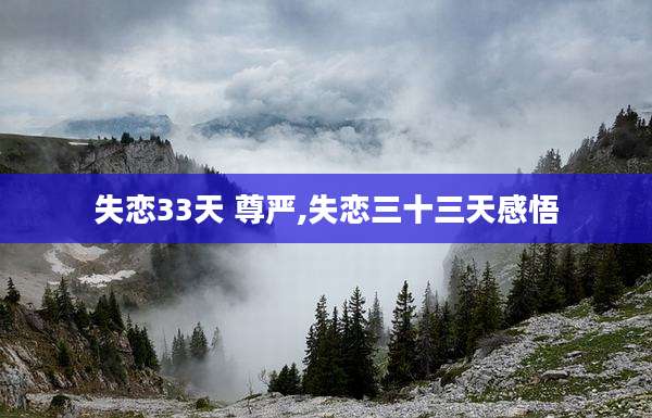 失恋33天 尊严,失恋三十三天感悟