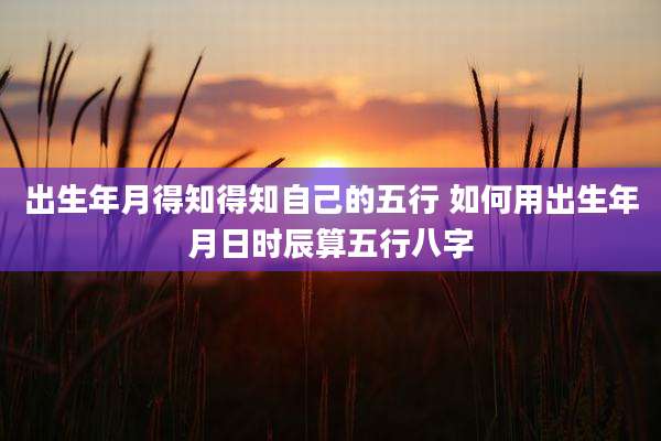 出生年月得知得知自己的五行 如何用出生年月日时辰算五行八字