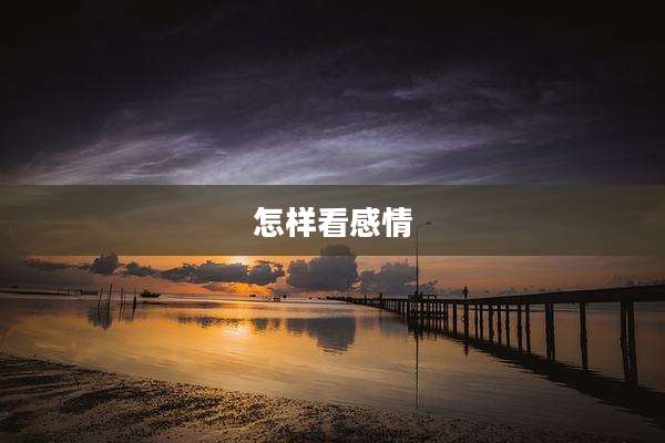 怎样看感情
