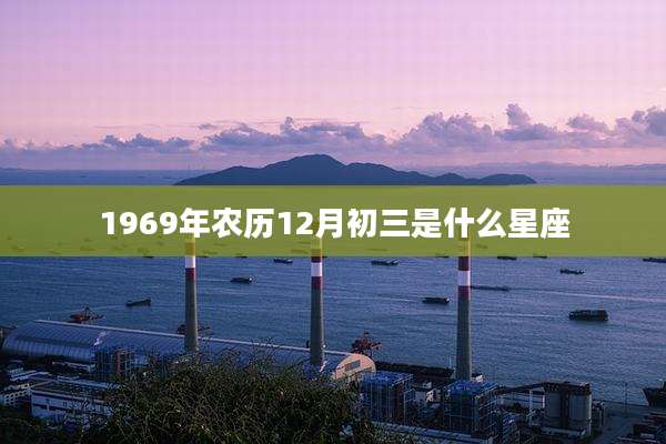 1969年农历12月初三是什么星座