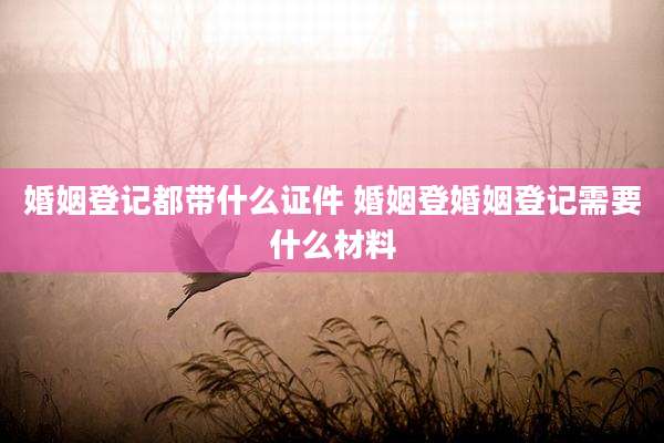 婚姻登记都带什么证件 婚姻登婚姻登记需要什么材料